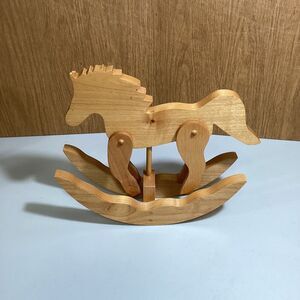 Wood Rocking Horse Movable Legs Toy Display Wood Folk Art